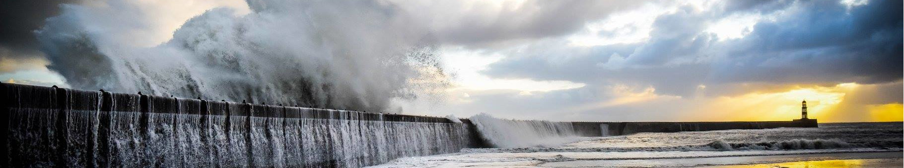 A powerful wave breaks over the Seaham Harbour wall. Photo by Trevor Liddell